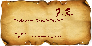 Federer Renátó névjegykártya