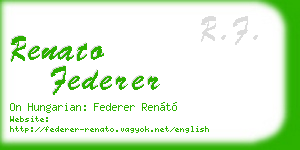 renato federer business card